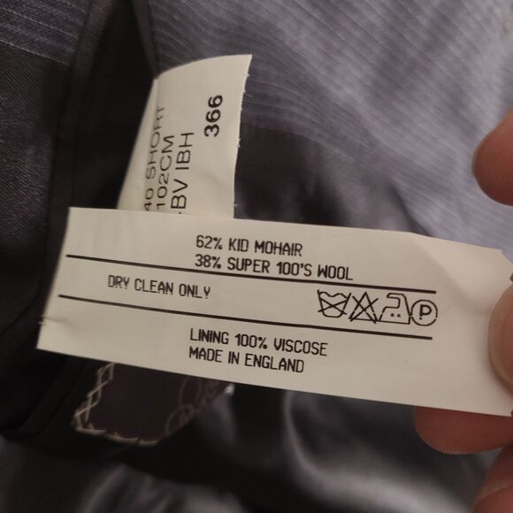 Brooks Brothers Blazer Mens 40 Short Gray Blue Stripe Jacket Mohair Wool England - Picture 9 of 16